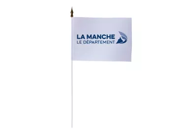 Drapeau de table Conseil Départemental Manche 10 x 15 cm polyester