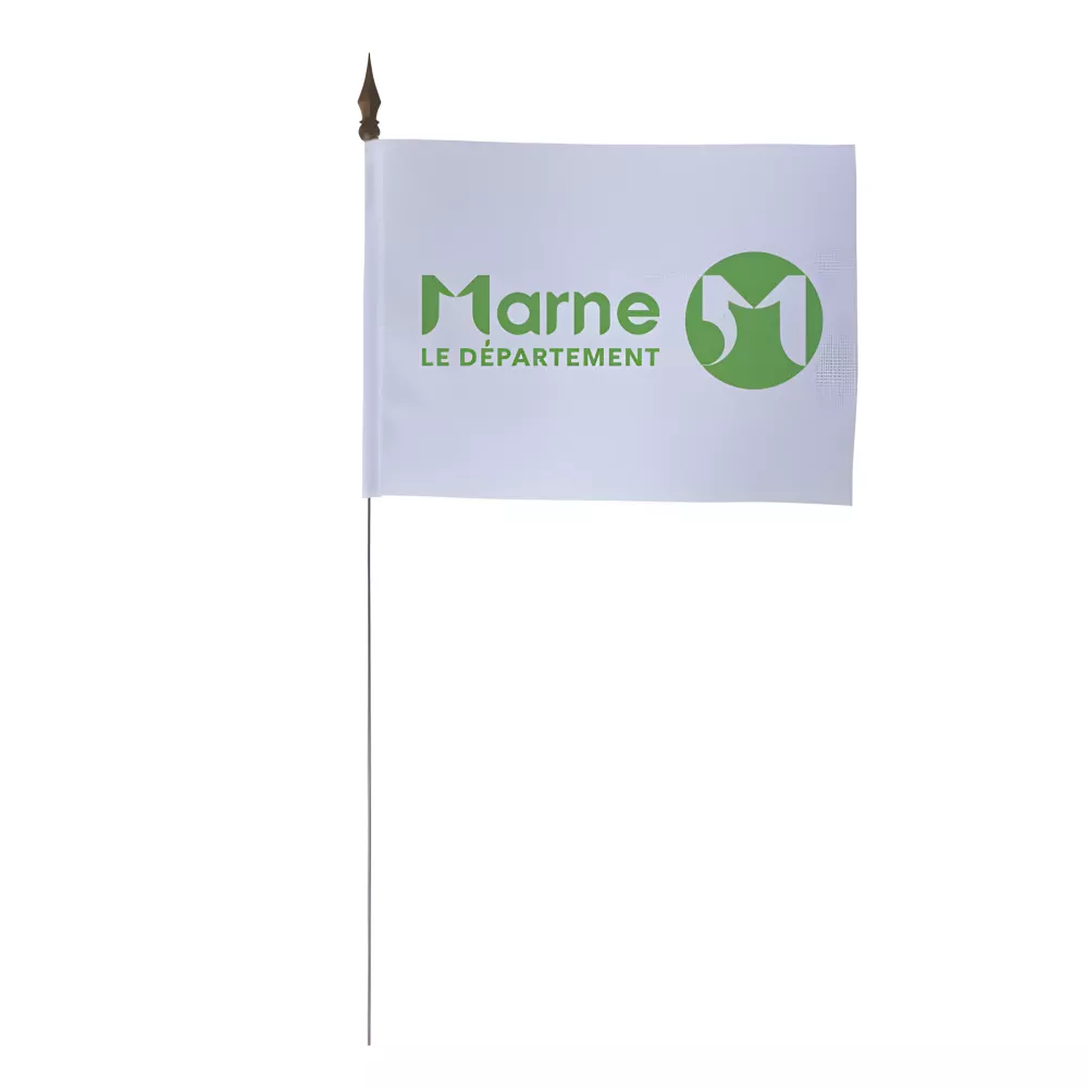 Drapeaux de table Conseil Départemental Marne 10 x 15 cm polyester - Lot de 10