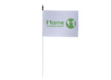 Drapeaux de table Conseil Départemental Marne 10 x 15 cm polyester - Lot de 10