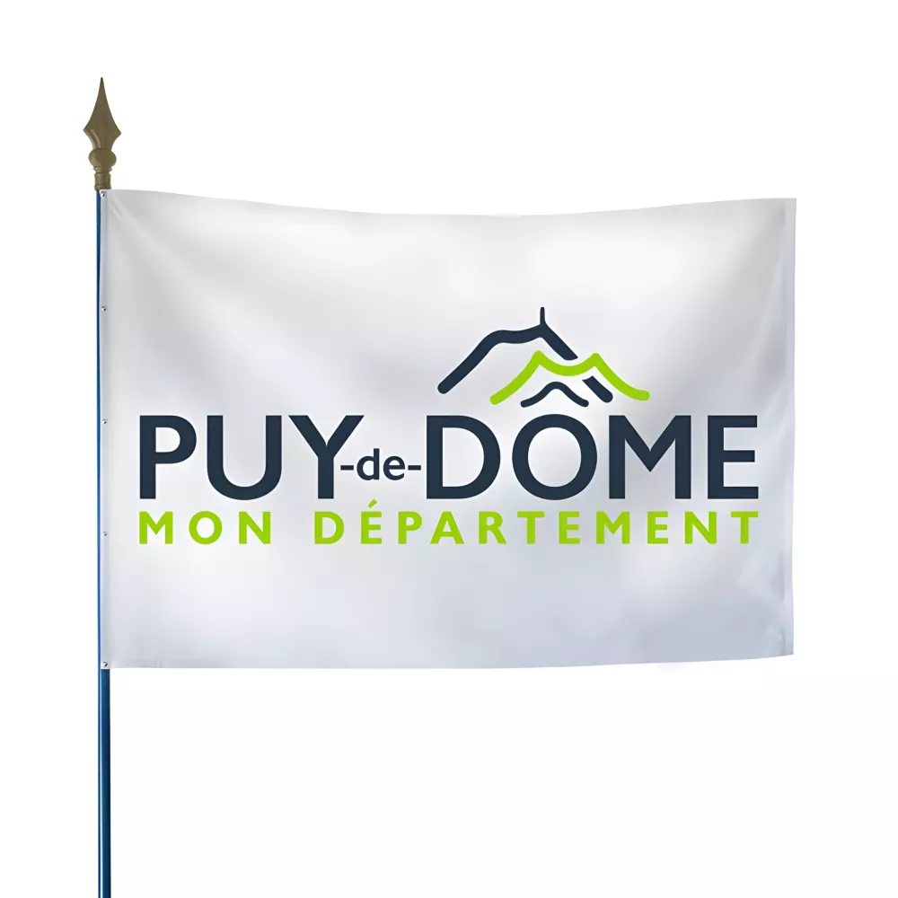 Drapeau du Conseil départemental du Puy-de-Dôme en polyester Drapeau du Conseil départemental du Puy-de-Dôme en polyester