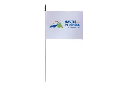 Drapeau de table Conseil Départemental Hautes-Pyrénées 10 x 15 cm polyester