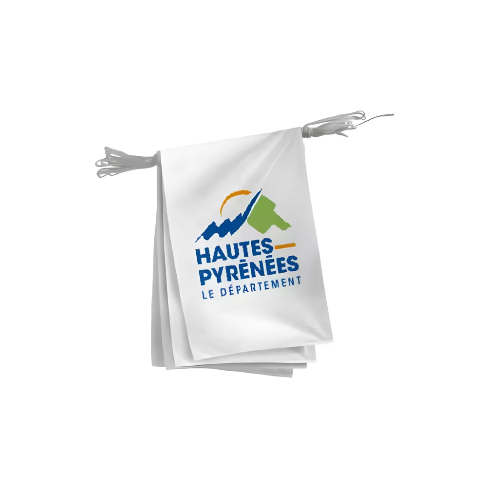 Guirlande du Conseil Départemental des Hautes-Pyrénées en polyester Guirlande du Conseil Départemental des Hautes-Pyrénées en polyester