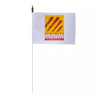 Drapeau de table Pyrénées-Orientales 10 x 15 cm polyester avec tige