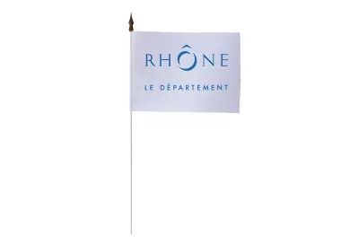 Drapeau de table Conseil Départemental du Rhône 10 x 15 cm polyester