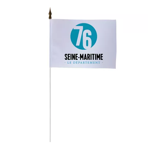 Drapeau de table Seine-Maritime 10 x 15 cm maille polyester