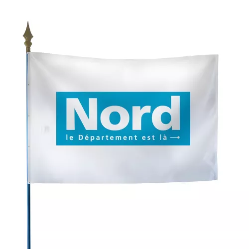 Drapeau du Conseil Départemental du Nord en maille polyester