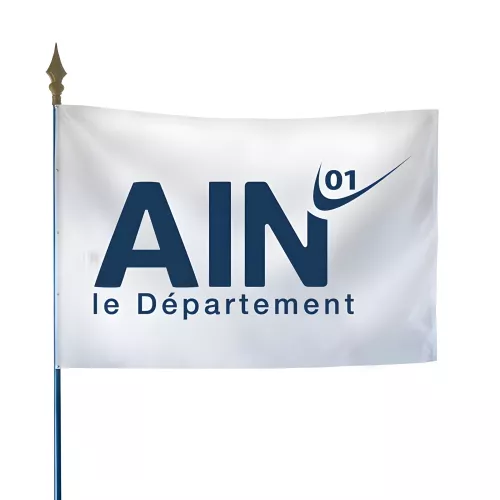 Drapeau du Conseil Départemental de l'Ain en polyester