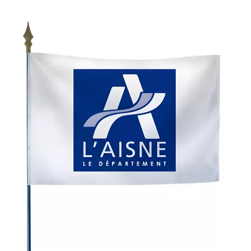 Drapeau du Conseil Départemental de l'Aisne en polyester