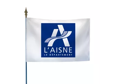 Drapeau du Conseil Départemental de l'Aisne en polyester