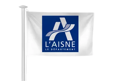 Pavillon du Conseil départemental de l'Aisne pour mât