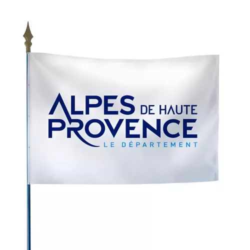 Drapeau du Conseil Départemental des Alpes de Haute-Provence en maille polyester