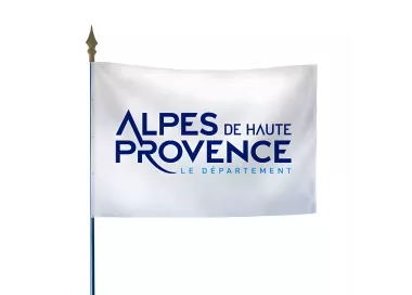 Drapeau du Conseil Départemental des Alpes de Haute-Provence en maille polyester