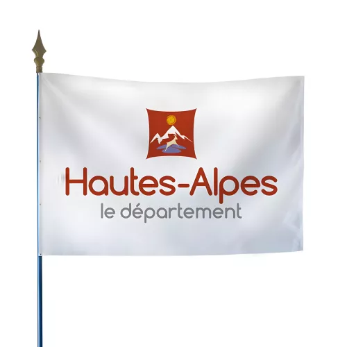 Drapeau du Conseil Départemental des Hautes-Alpes en polyester