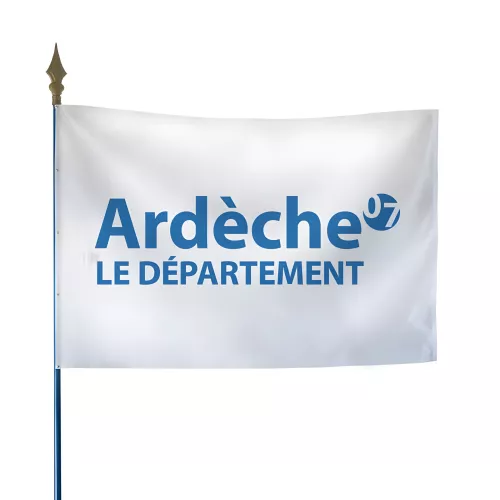 Drapeau du Conseil Départemental de l'Ardèche en polyester