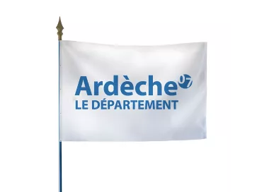 Drapeau du Conseil Départemental de l'Ardèche en polyester