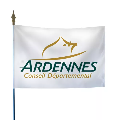 Drapeau du Conseil départemental des Ardennes sur hampe