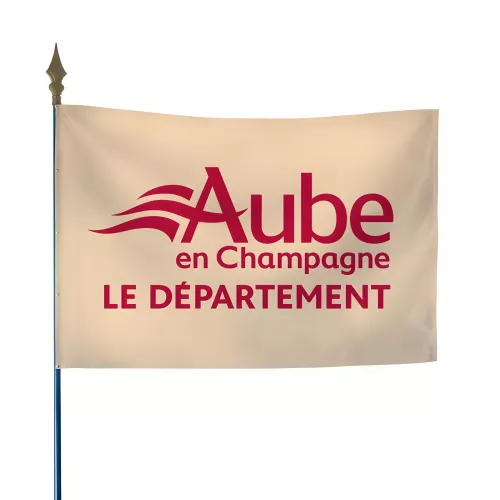 Drapeau du Conseil Départemental de l'Aube en polyester