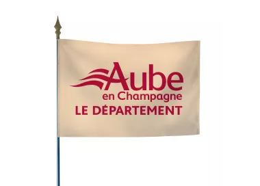 Drapeau du Conseil Départemental de l'Aube en polyester