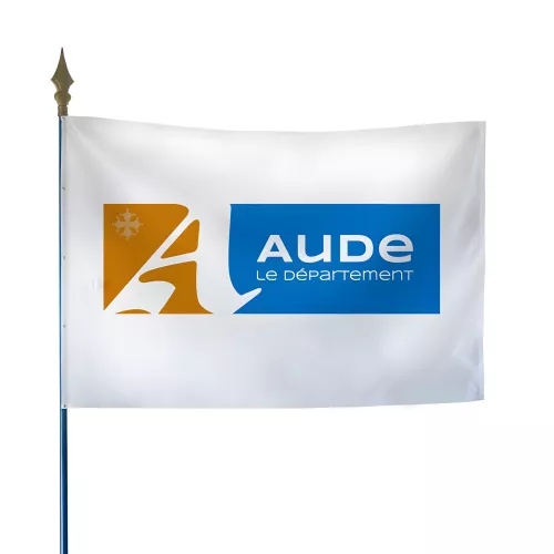 Drapeau du Conseil Départemental de l'Aude en polyester