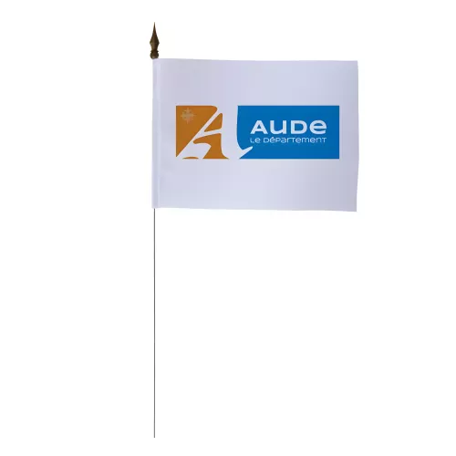 Drapeau de table Conseil Départemental Aude 10 x 15 cm polyester