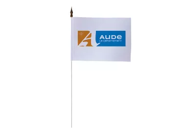 Drapeau de table Conseil Départemental Aude 10 x 15 cm polyester