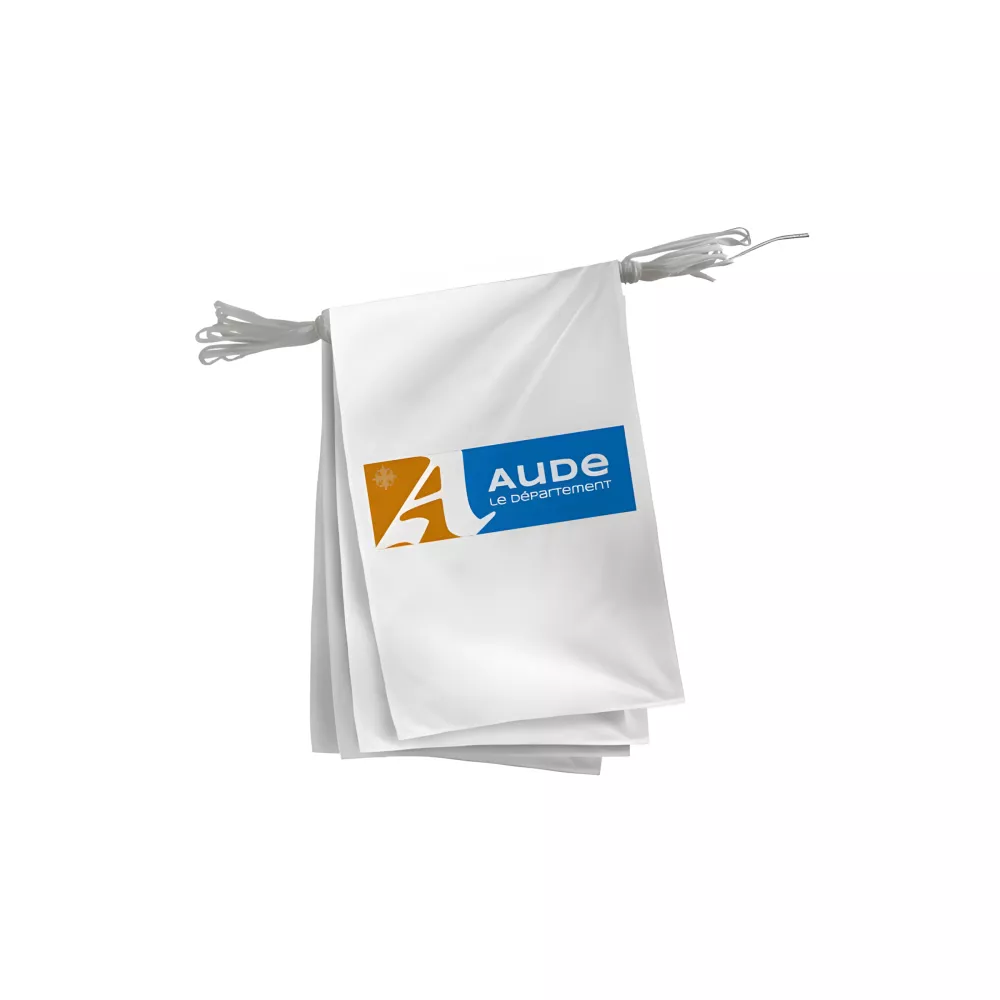 Guirlande du Conseil Départemental de l'Aude en maille polyester Guirlande du Conseil Départemental de l'Aude en maille polyester