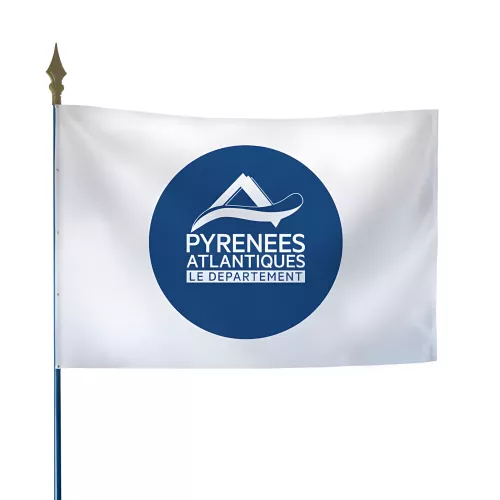 Drapeau du Conseil Départemental des Pyrénées-Atlantiques en maille polyester