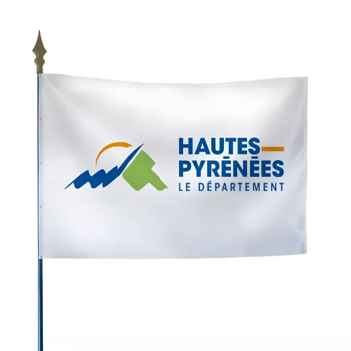Drapeau du Conseil Départemental des Hautes-Pyrénées en polyester