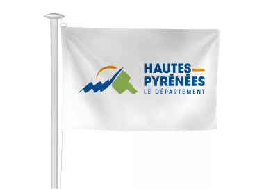 Pavillon du Conseil Départemental des Hautes-Pyrénées en maille polyester