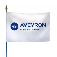 Drapeau du Conseil Départemental de l'Aveyron en maille polyester