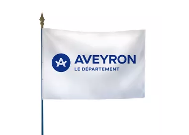 Drapeau du Conseil Départemental de l'Aveyron en maille polyester