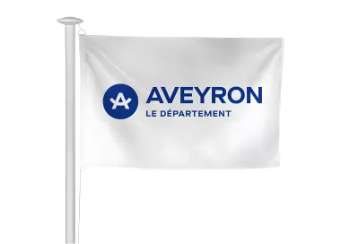 Pavillon du Conseil Départemental de l'Aveyron en maille polyester