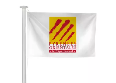 Pavillon du Conseil départemental des Pyrénées-Orientales en maille polyester