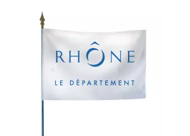 Drapeau du Conseil départemental du Rhône en maille polyester