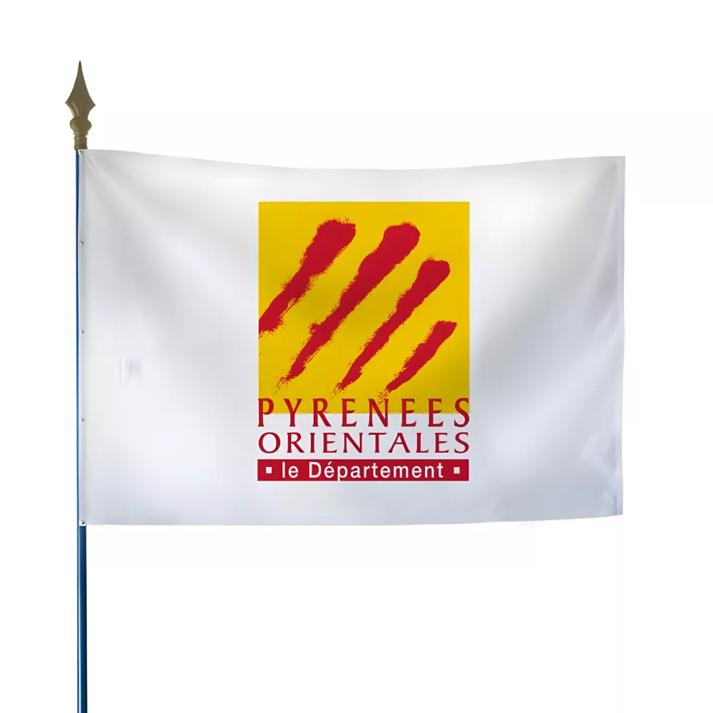 Drapeau du Conseil Départemental des Pyrénées-Orientales en maille polyester