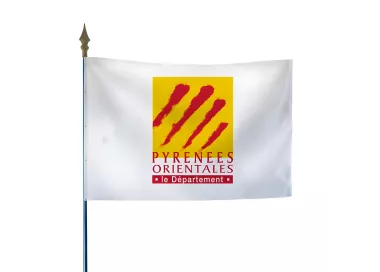 Drapeau du Conseil Départemental des Pyrénées-Orientales en maille polyester