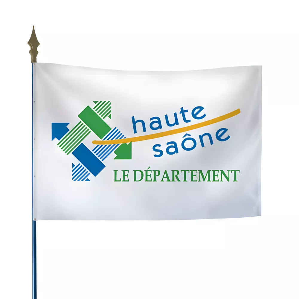 Drapeau du Conseil Départemental de la Haute-Saône en polyester Drapeau du Conseil Départemental de la Haute-Saône en polyester