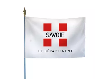 Drapeau du Conseil Départemental de la Savoie en maille polyester