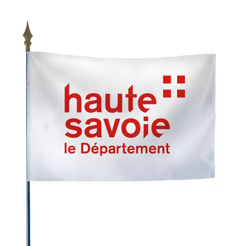 Drapeau du Conseil Départemental de la Haute-Savoie en maille polyester