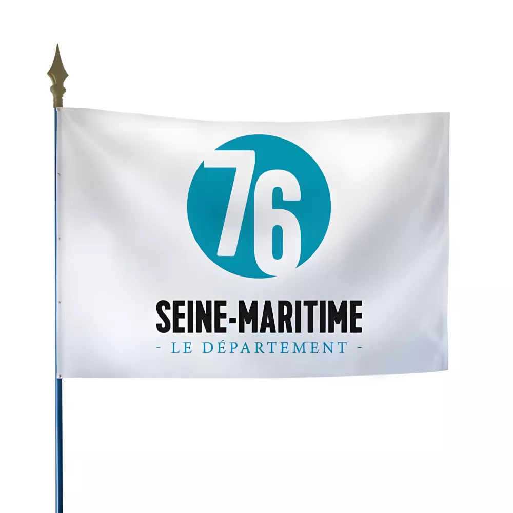 Drapeau du Conseil Départemental de la Seine-Maritime en polyester