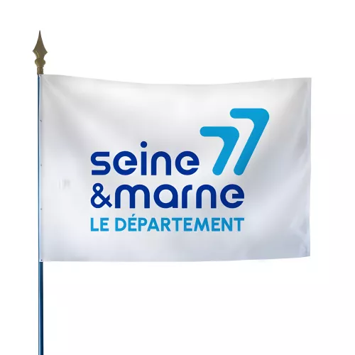 Drapeau du Conseil départemental de la Seine-et-Marne sur hampe