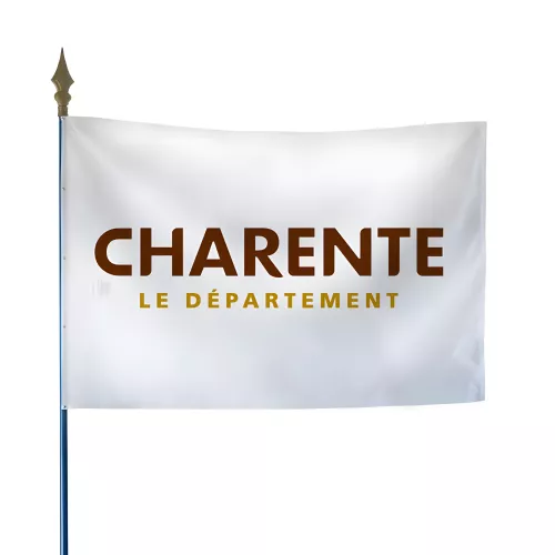 Drapeau du Conseil Départemental de la Charente en polyester