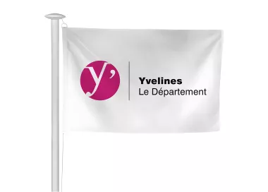 Pavillon du Conseil départemental des Yvelines en maille polyester