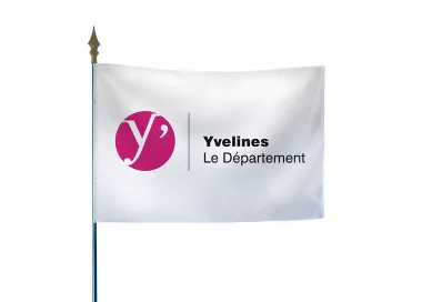Drapeau du Conseil Départemental des Yvelines sur hampe