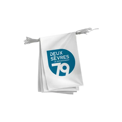 Guirlande pavoisement Conseil Départemental des Deux-Sèvres polyester
