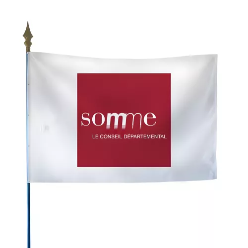 Drapeau du Conseil Départemental de la Somme avec hampe
