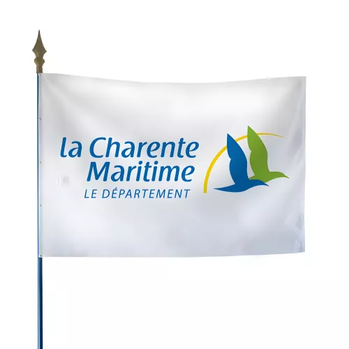 Drapeau du Conseil Départemental de la Charente-Maritime en polyester