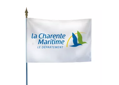 Drapeau du Conseil Départemental de la Charente-Maritime en polyester