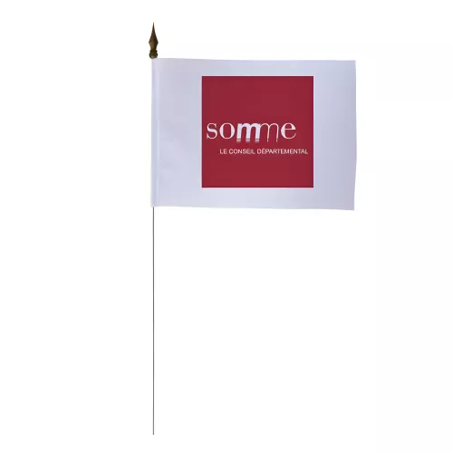 Drapeau de table Conseil Départemental Somme 10 x 15 cm polyester