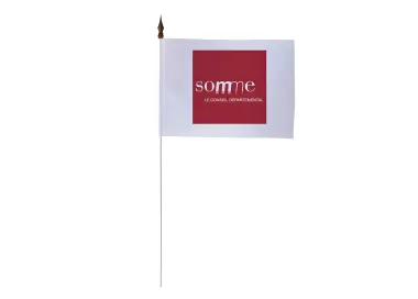 Drapeau de table Conseil Départemental Somme 10 x 15 cm polyester